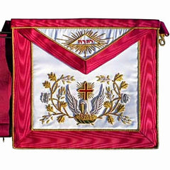 Masonic Scottish Rite AASR Silk cardinal red apron 18th degree Hand Embroidered