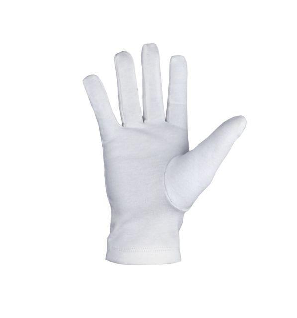 Masonic Acacia Leaf Machine Embroidery White Cotton Gloves (2 Pairs)